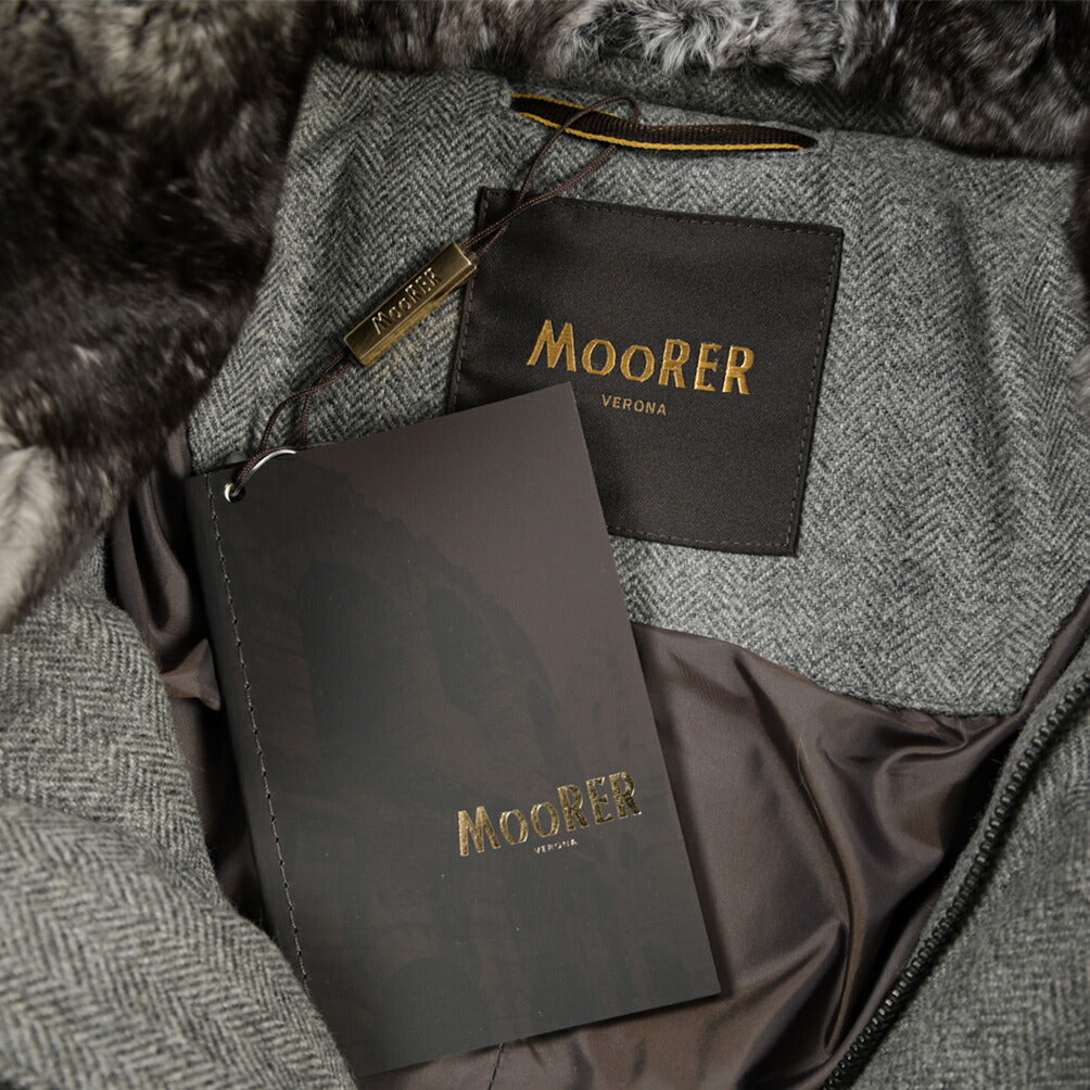 MOORER “MORRIS-CCL” カシミヤ ファー付きスタンドカラーダウンコート