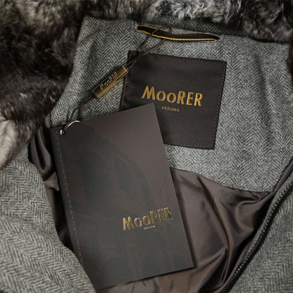 MOORER “MORRIS-CCL” カシミヤ ファー付きスタンドカラーダウンコート