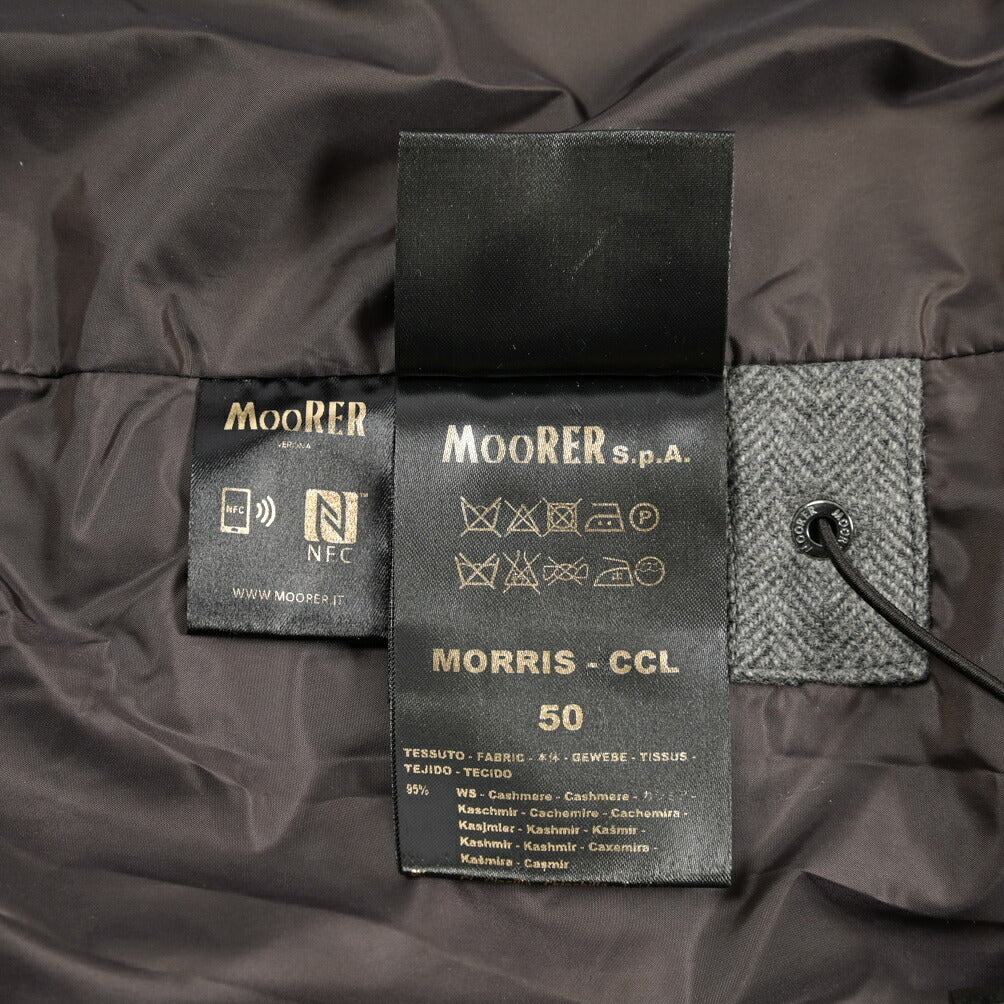 MOORER “MORRIS-CCL” カシミヤ ファー付きスタンドカラーダウンコート