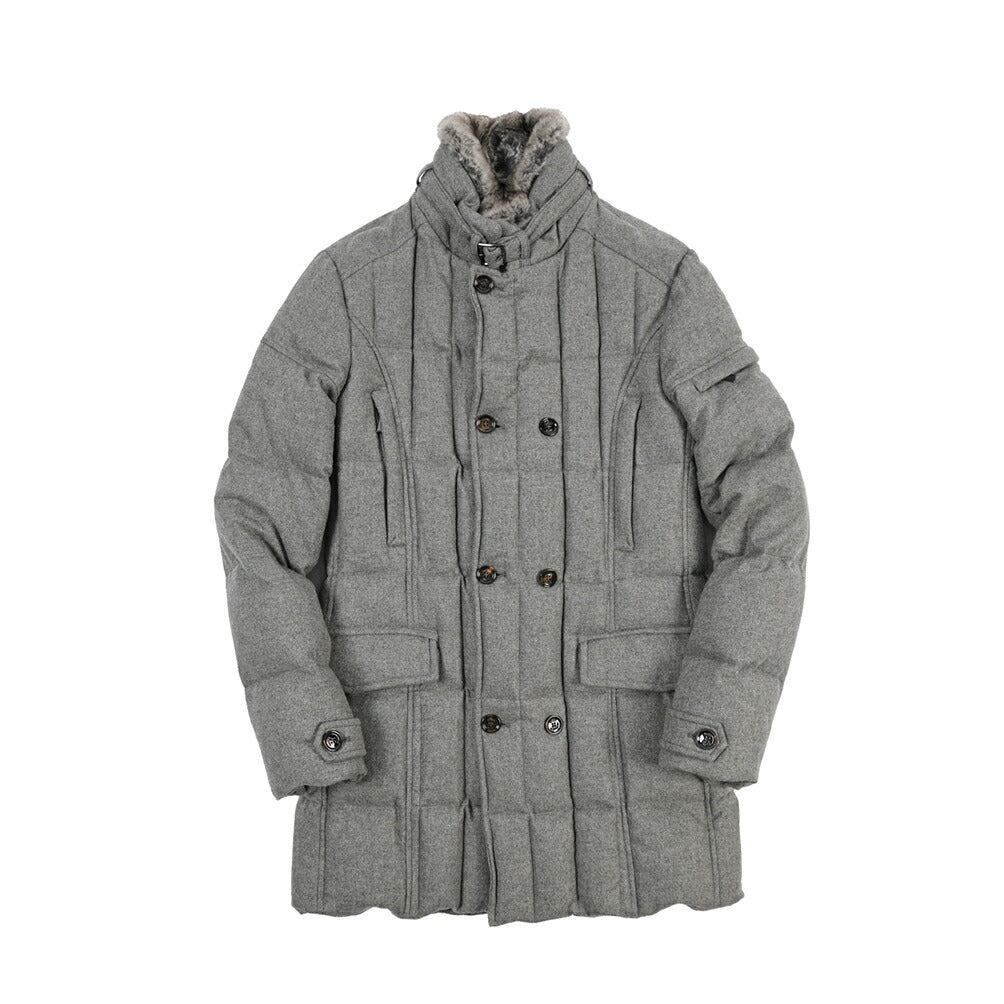 MOORER “MORRIS-CCL” カシミヤ ファー付きスタンドカラーダウンコート