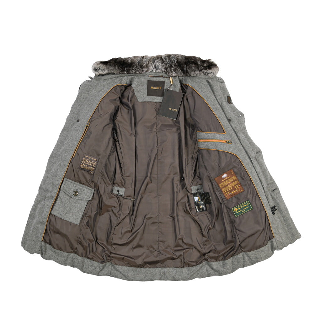 MOORER “MORRIS-CCL” カシミヤ ファー付きスタンドカラーダウンコート