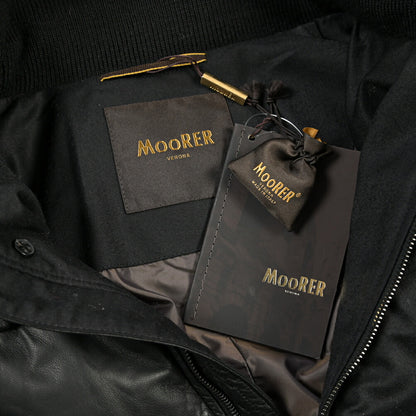 MOORER “PHILIP-PE” シープスキン100% ファーフード付きスタンドカラーダウンコート