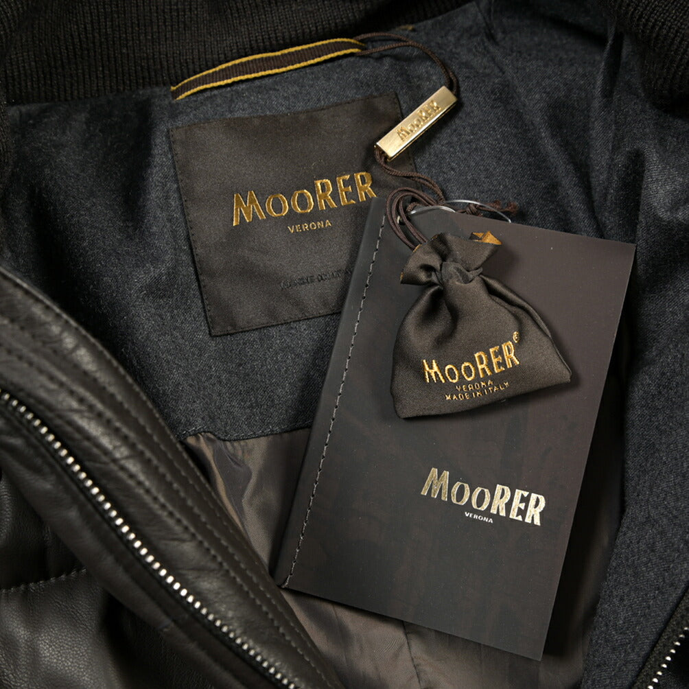MOORER “PHILIP-PE” シープスキン100% ファーフード付きスタンドカラーダウンコート