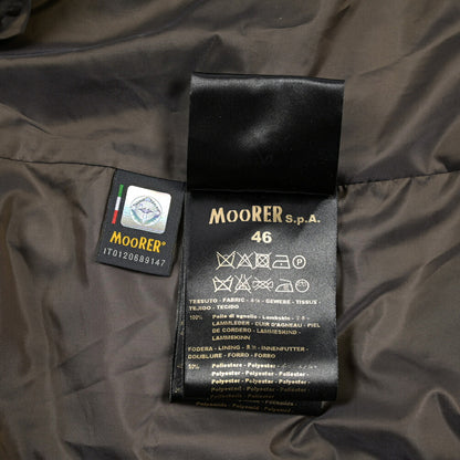 MOORER “PHILIP-PE” シープスキン100% ファーフード付きスタンドカラーダウンコート