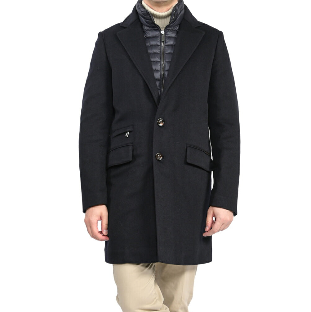 MOORER “HARRIS-TI” カシミヤ100% 着脱可能ライナー付き3Bシングルダウンチェスターコート