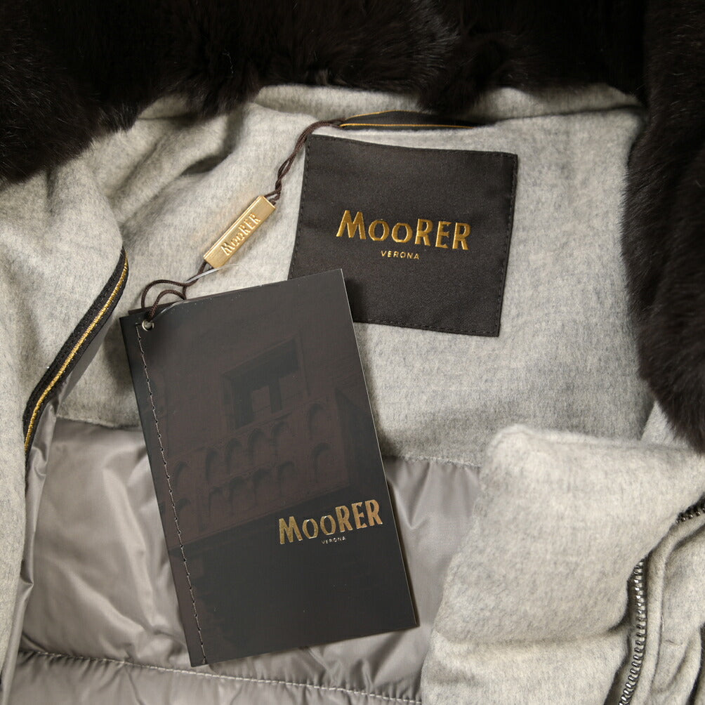 MOORER “LONGAN-LS9” ウール90% ファー付きスタンドカラーダウンコート / レディース