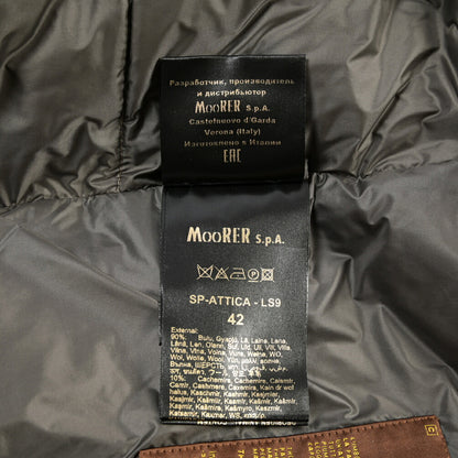 MOORER “SP-ATTICA-LS9” ウール混 フード付きスタンドカラーダウンジャケット / レディース