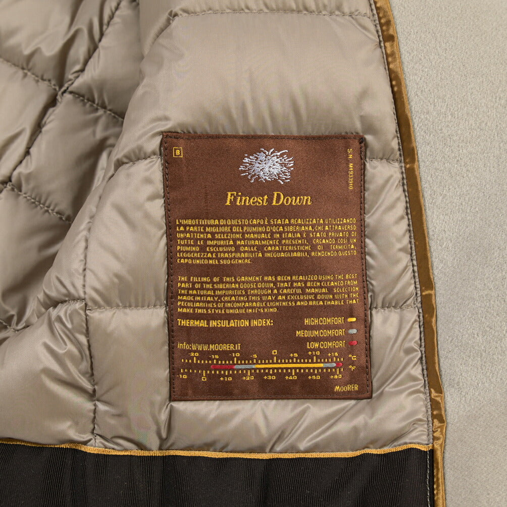 MOORER “ABETE-LE” ウール混カシミヤ スタンドカラーダウンコート / レディース