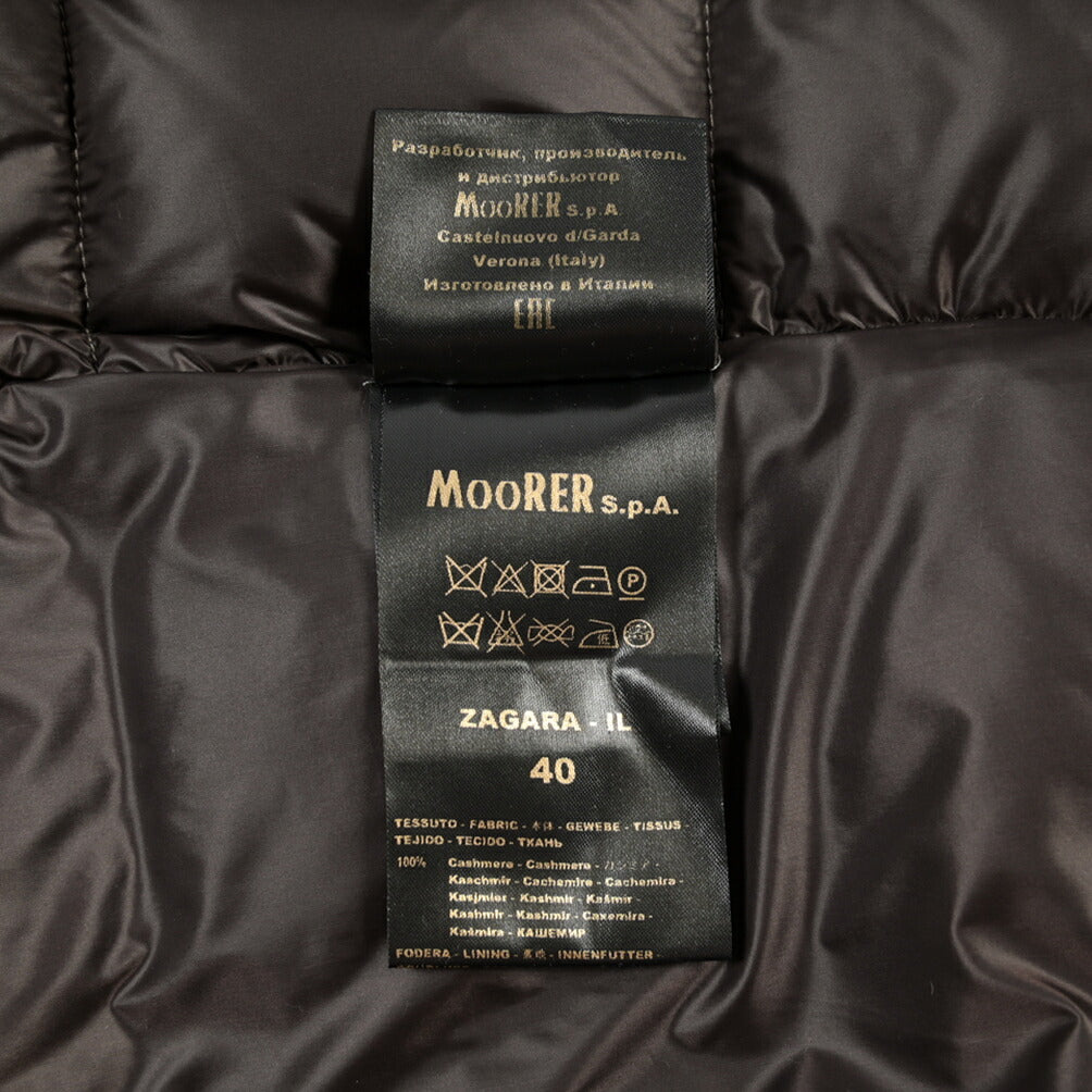 MOORER “ZAGARA-IL” カシミヤ100% ファーフード付きダウンコート / レディース