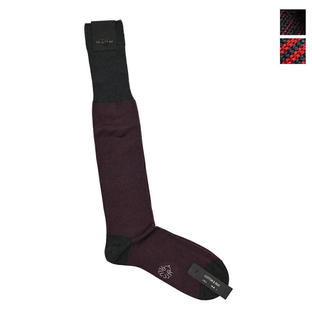 ALTO コットンシルク ロングホーズソックス / ストライプ｜GUARDAROBA MILANO OFFICIAL STORE