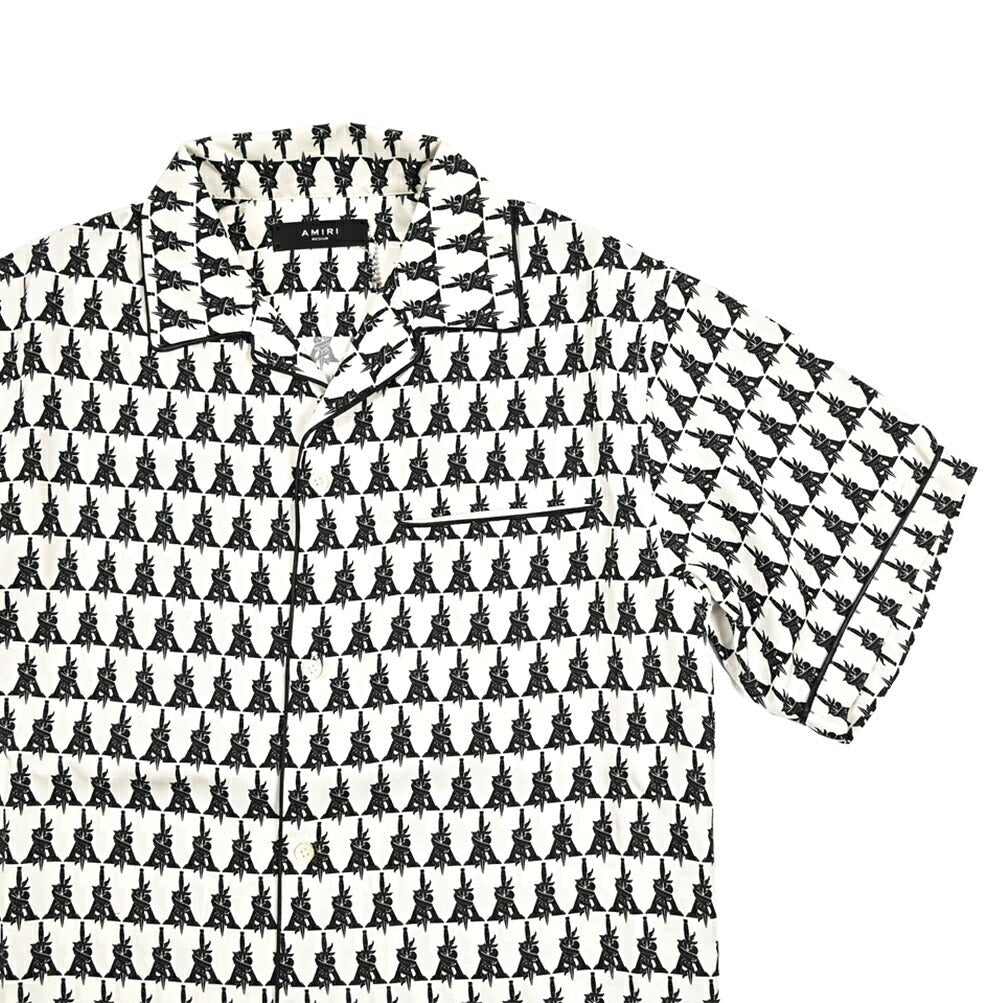AMIRI シルク100% 半袖オープンカラーシャツ 開襟シャツ｜430539｜GUARDAROBA MILANO OFFICIAL STORE