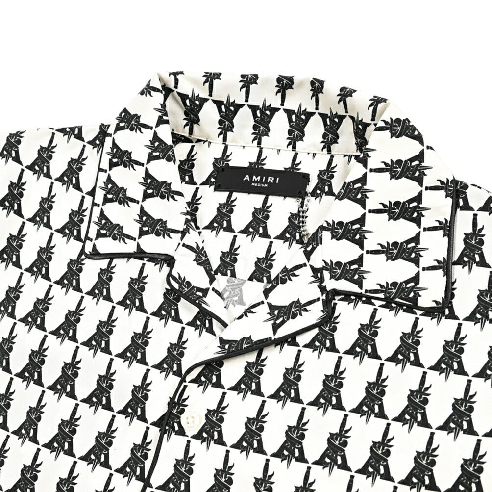 AMIRI シルク100% 半袖オープンカラーシャツ 開襟シャツ｜430539｜GUARDAROBA MILANO OFFICIAL STORE