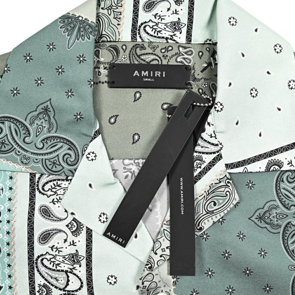 AMIRI シルク100% 半袖オープンカラーシャツ バンダナ柄開襟シャツ｜430541｜GUARDAROBA MILANO OFFICIAL STORE
