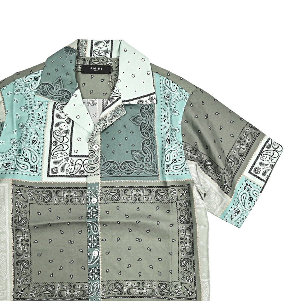 AMIRI シルク100% 半袖オープンカラーシャツ バンダナ柄開襟シャツ｜430541｜GUARDAROBA MILANO OFFICIAL STORE