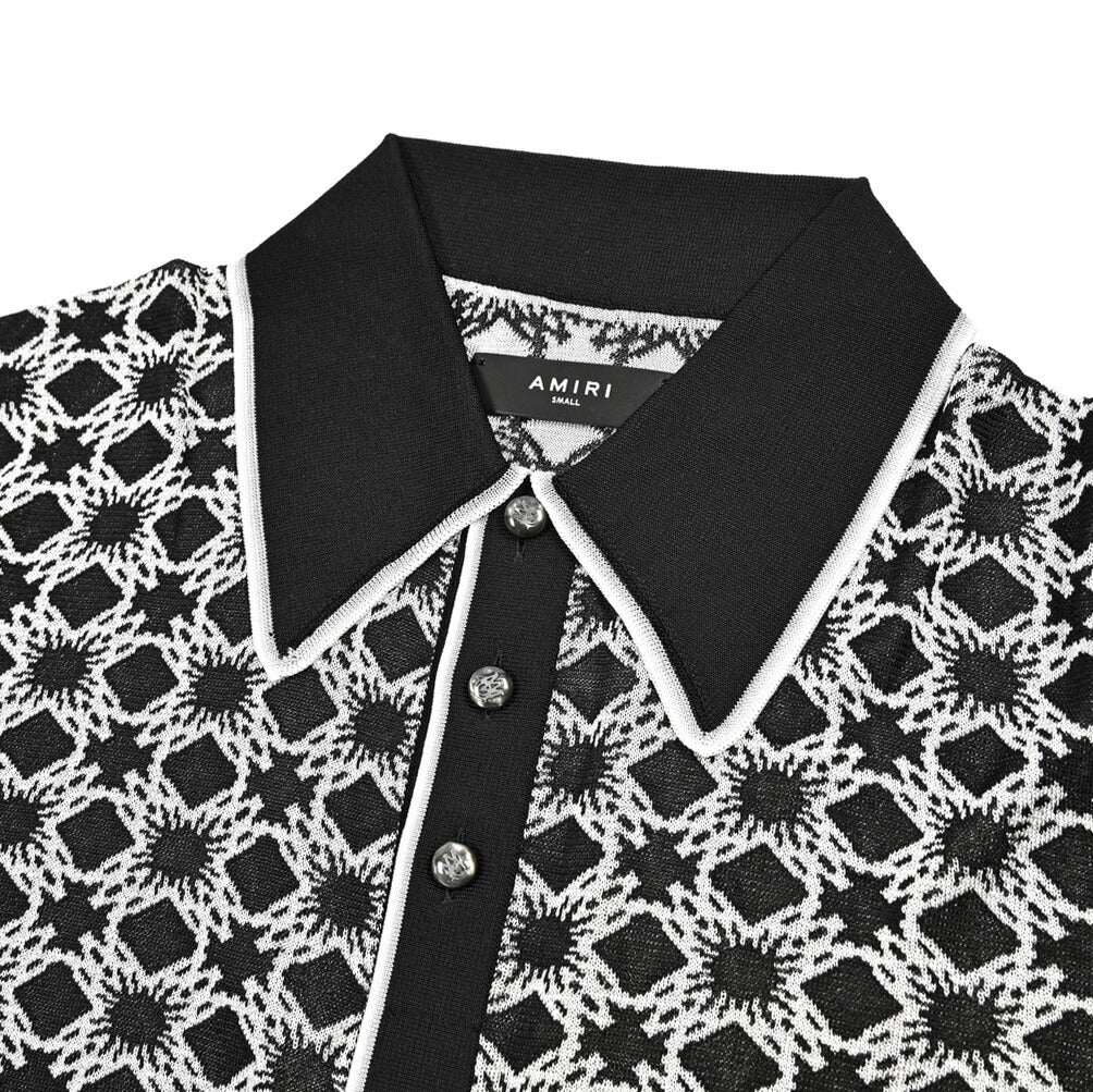 SALE｜AMIRI アミリ / ビスコース100% 半袖ニットポロシャツ / メンズ