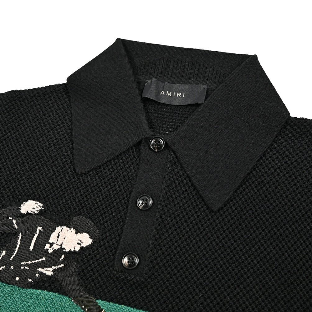 AMIRI ウール100% 半袖ニットポロシャツ｜430607-M｜GUARDAROBA MILANO OFFICIAL STORE