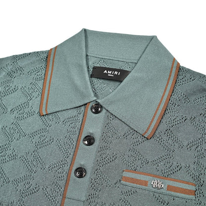 AMIRI ビスコース100% 半袖ニットポロシャツ｜430609-S｜GUARDAROBA MILANO OFFICIAL STORE