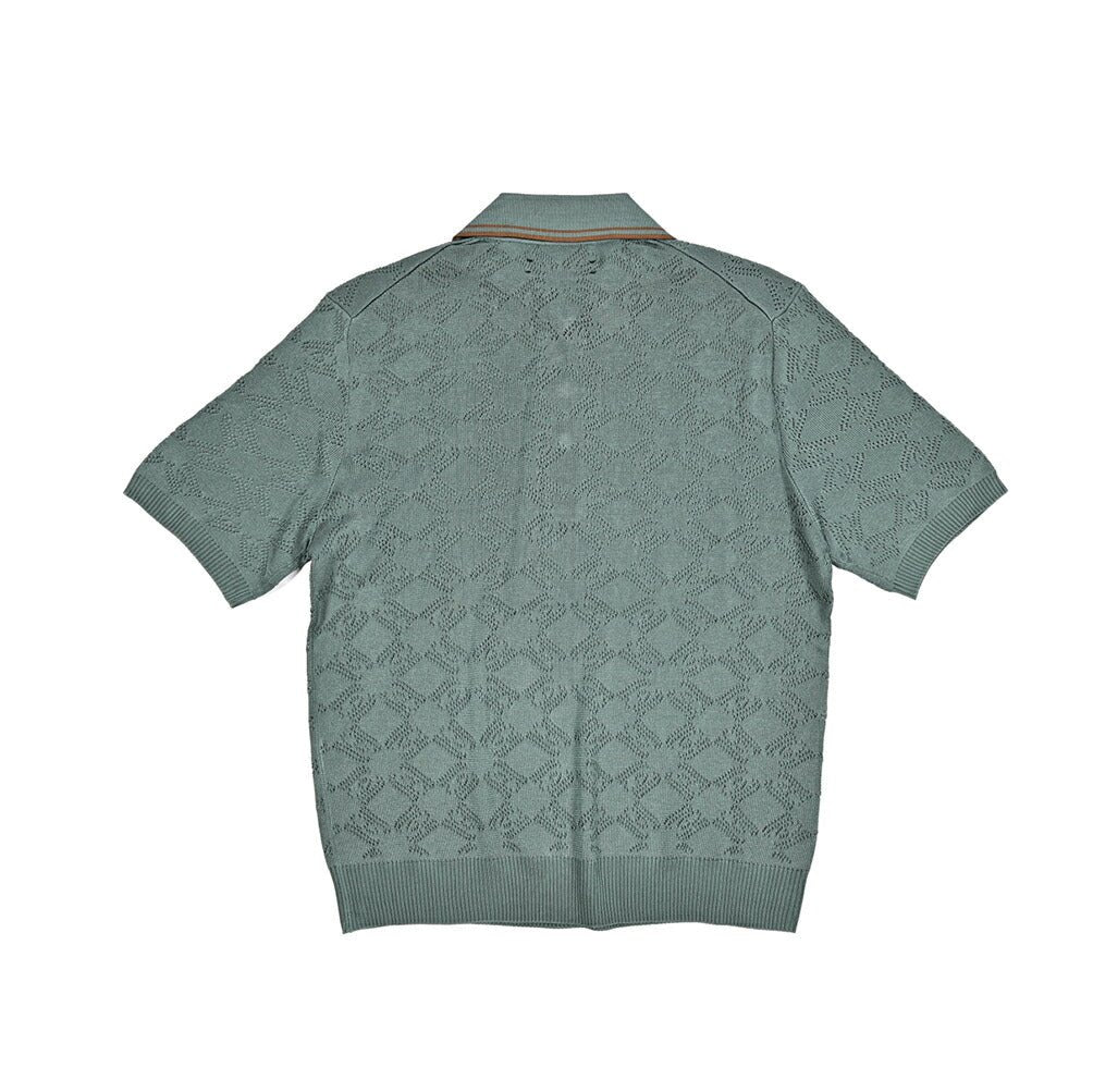 SALE｜GRAN SASSO コットン100% スキッパーカラーニットポロシャツ