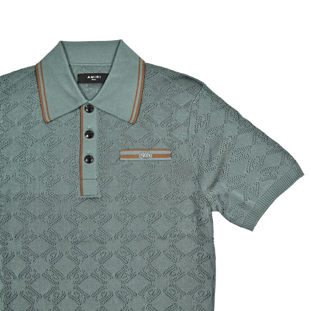 AMIRI ビスコース100% 半袖ニットポロシャツ｜430609-S｜GUARDAROBA MILANO OFFICIAL STORE