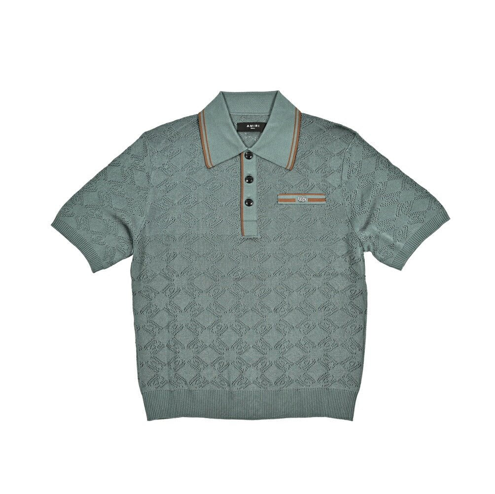 SALE｜GRAN SASSO コットン100% スキッパーカラーニットポロシャツ