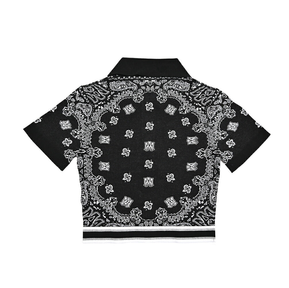 【レディース】AMIRI コットン100% クロップド半袖ニットポロシャツ｜430620｜GUARDAROBA MILANO OFFICIAL STORE