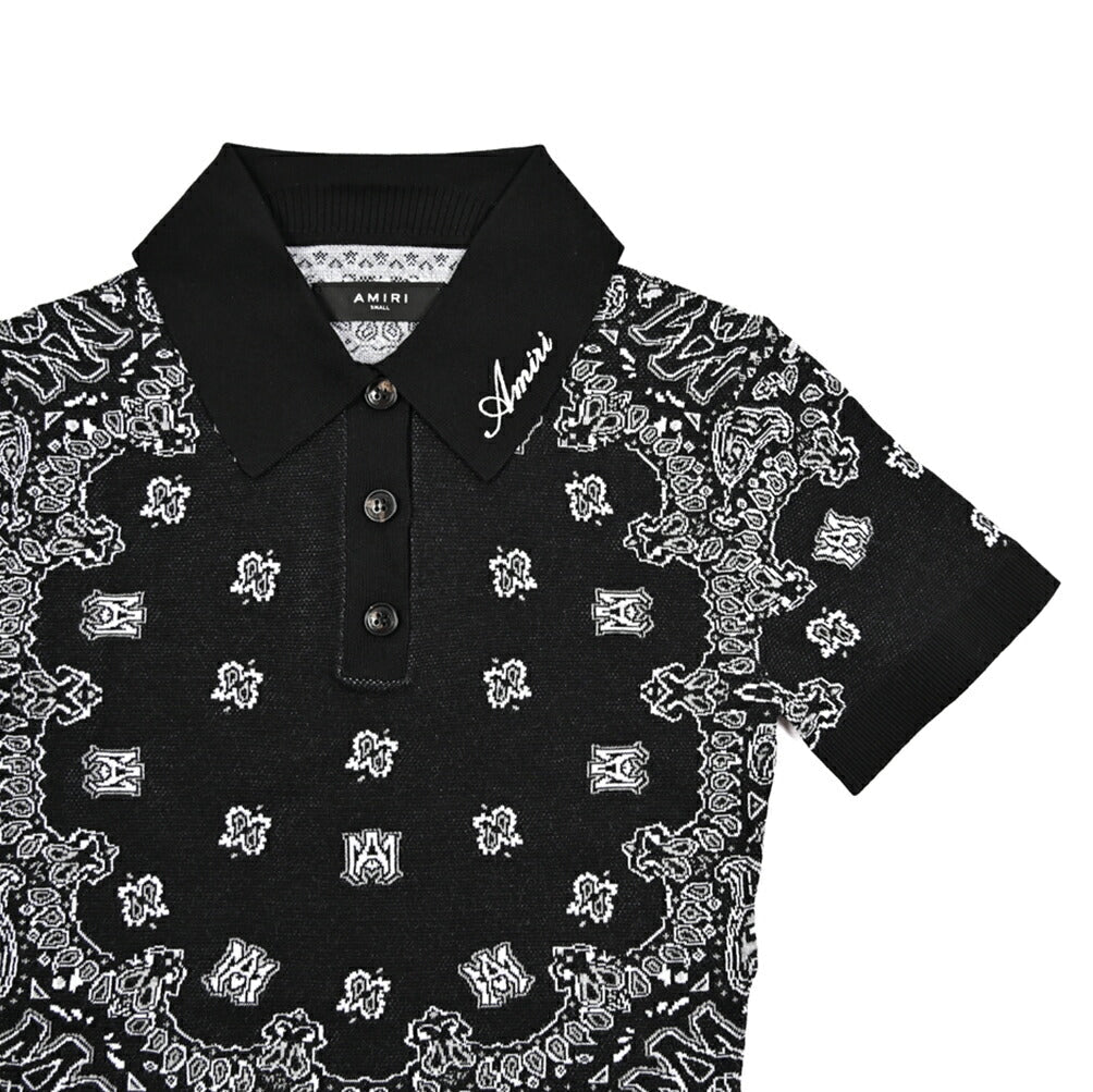 【レディース】AMIRI コットン100% クロップド半袖ニットポロシャツ｜430620｜GUARDAROBA MILANO OFFICIAL STORE