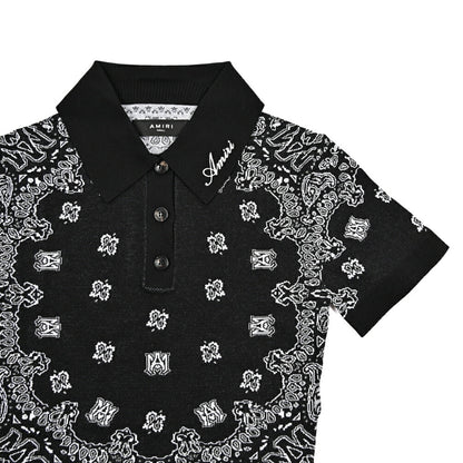 【レディース】AMIRI コットン100% クロップド半袖ニットポロシャツ｜430620｜GUARDAROBA MILANO OFFICIAL STORE