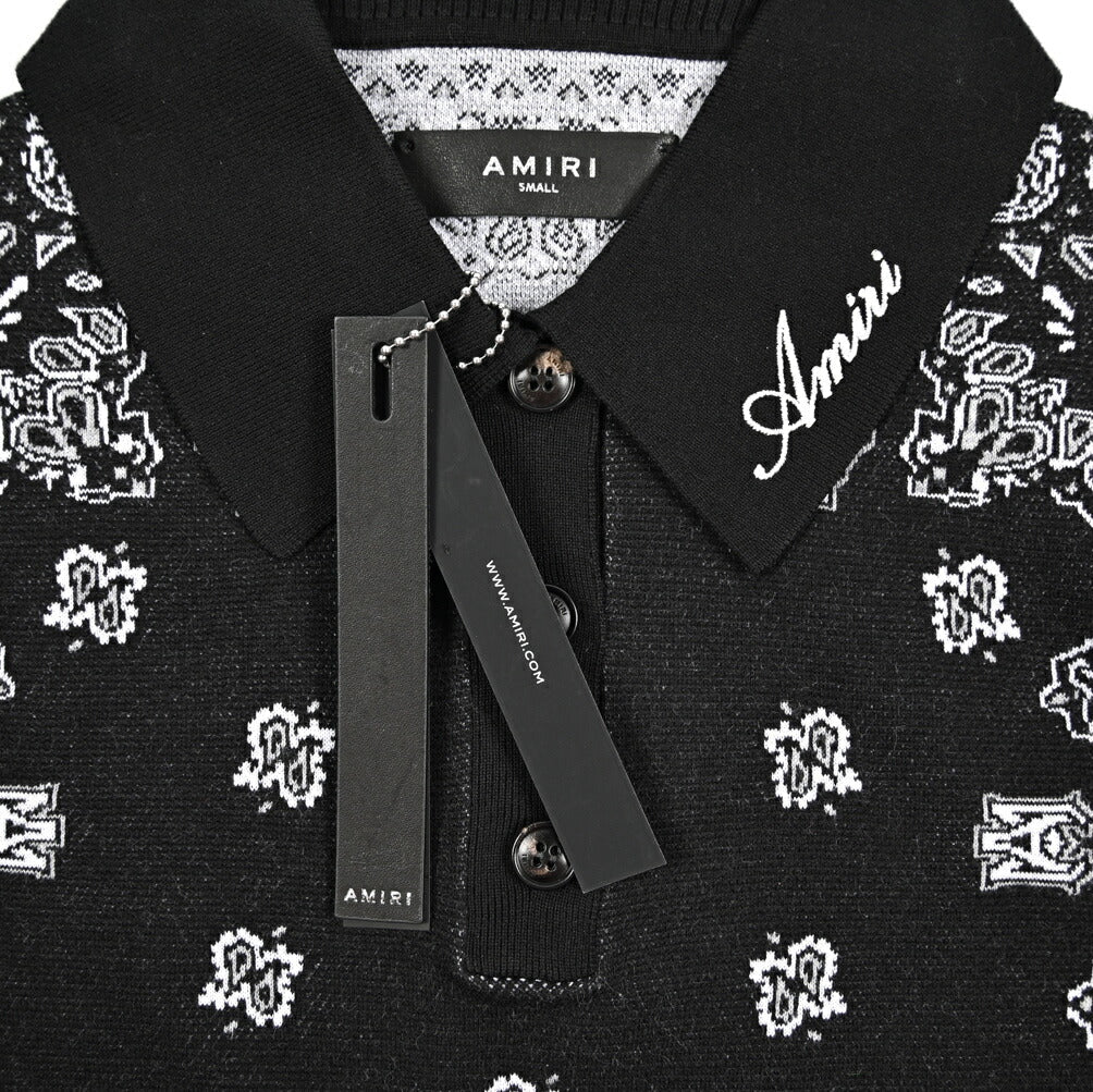 【レディース】AMIRI コットン100% クロップド半袖ニットポロシャツ｜430620｜GUARDAROBA MILANO OFFICIAL STORE