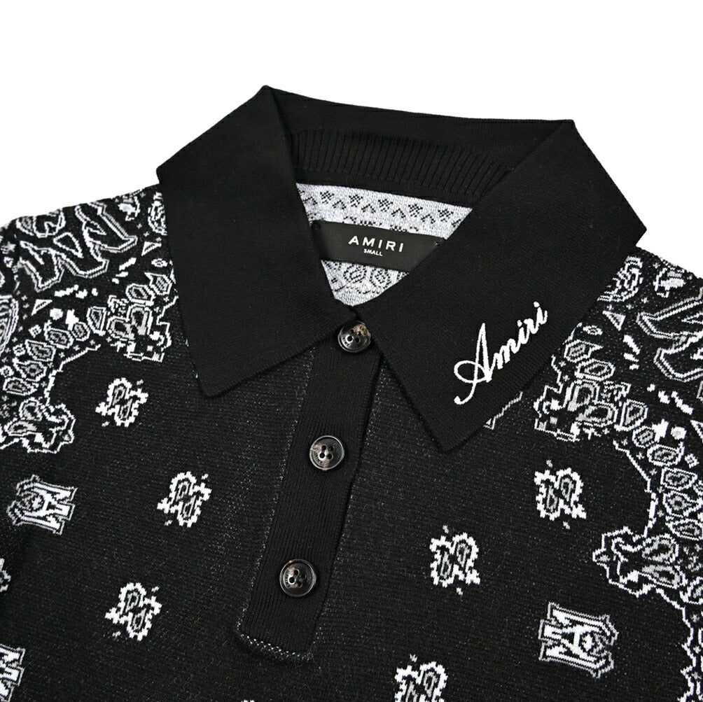 【レディース】AMIRI コットン100% クロップド半袖ニットポロシャツ｜430620｜GUARDAROBA MILANO OFFICIAL STORE