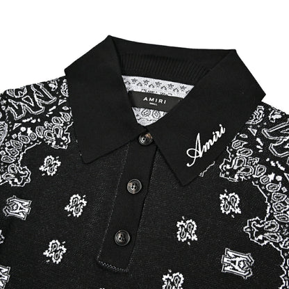 【レディース】AMIRI コットン100% クロップド半袖ニットポロシャツ｜430620｜GUARDAROBA MILANO OFFICIAL STORE