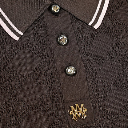 【レディース】AMIRI ビスコース100% クロップド半袖ニットポロシャツ｜430625｜GUARDAROBA MILANO OFFICIAL STORE