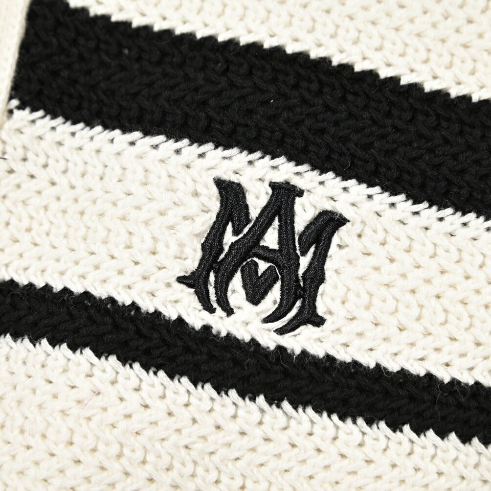 【レディース】AMIRI コットン100% クロップド半袖ニットポロシャツ｜430628｜GUARDAROBA MILANO OFFICIAL STORE