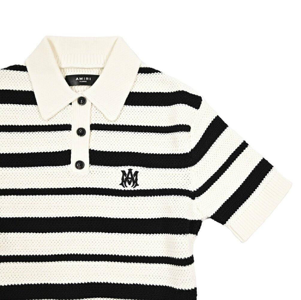 【レディース】AMIRI コットン100% クロップド半袖ニットポロシャツ｜430628｜GUARDAROBA MILANO OFFICIAL STORE