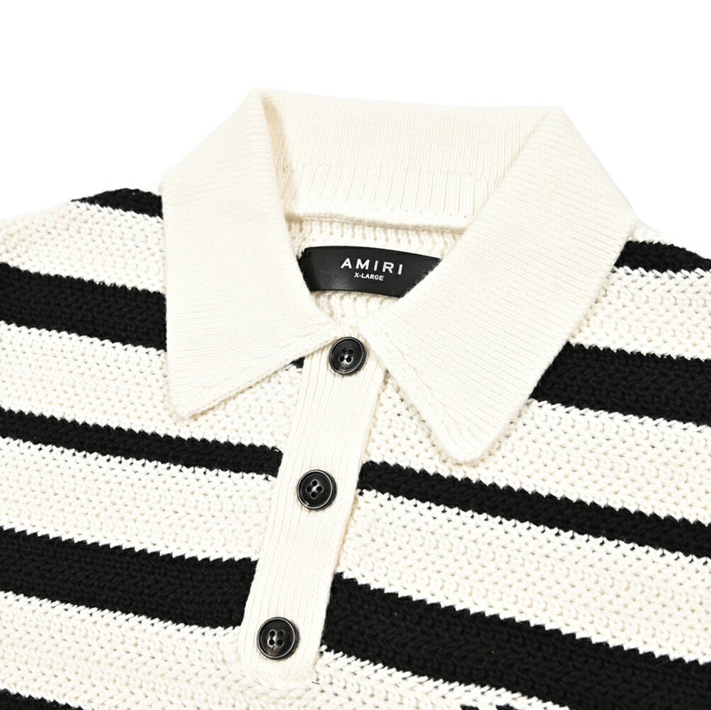 【レディース】AMIRI コットン100% クロップド半袖ニットポロシャツ｜430628｜GUARDAROBA MILANO OFFICIAL STORE