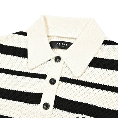 【レディース】AMIRI コットン100% クロップド半袖ニットポロシャツ｜430628｜GUARDAROBA MILANO OFFICIAL STORE
