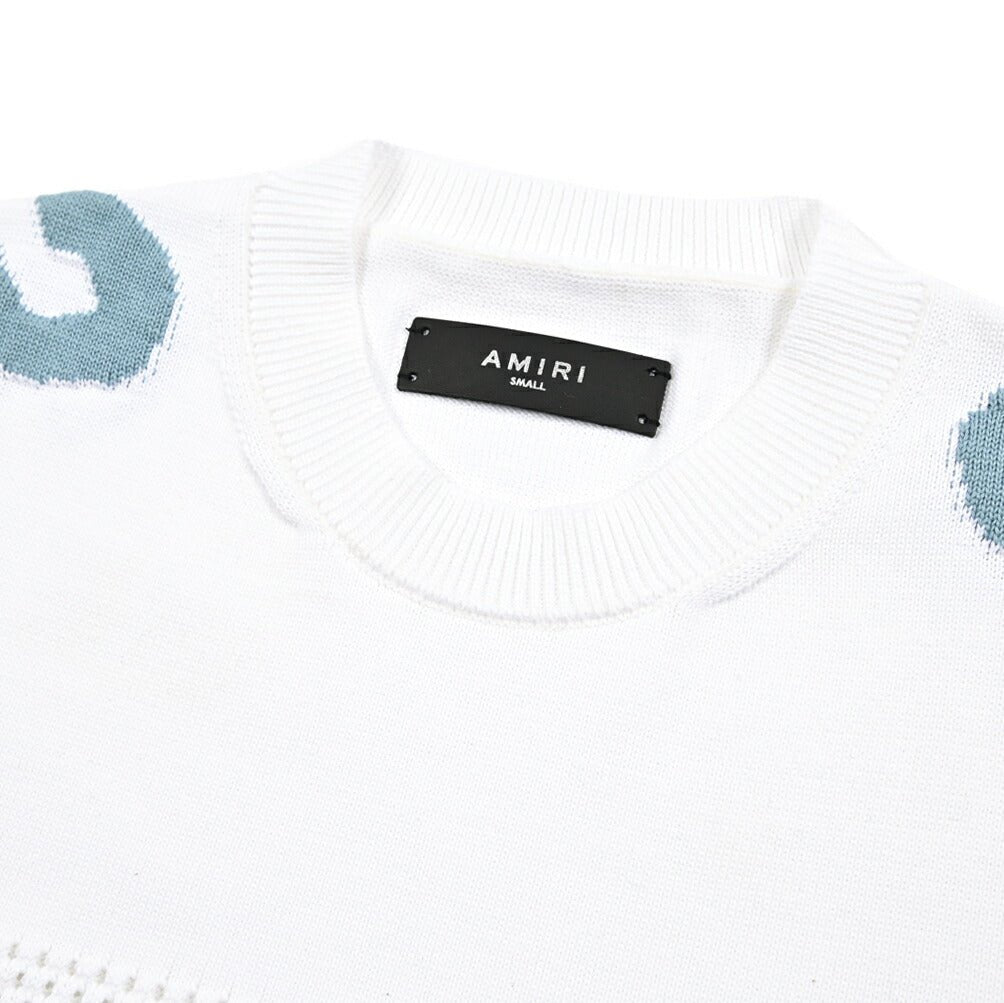 SALE|AMIRI アミリ / コットン100% 半袖ハイゲージニットTシャツ SALE|AMIRI アミリ / コットン100% 半袖ハイゲージニットTシャツ
