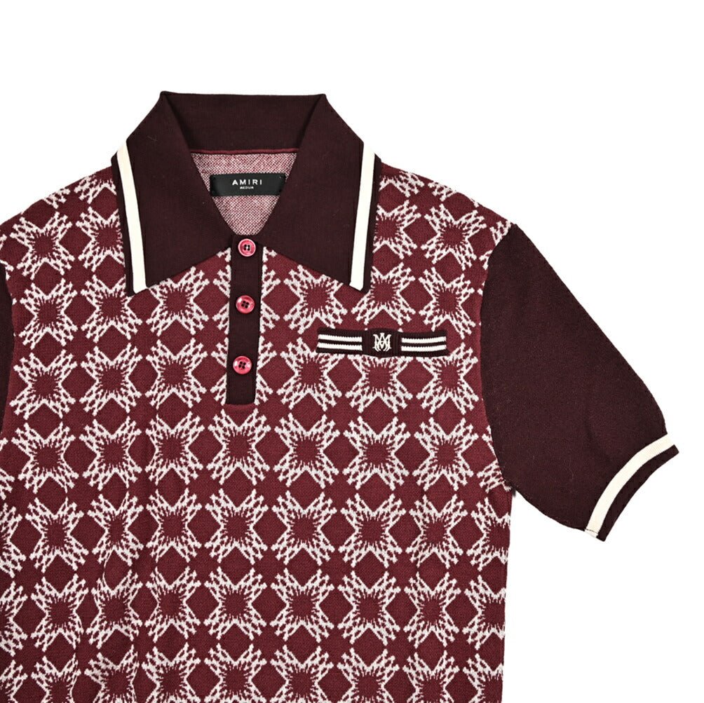 AMIRI ビスコース混ウール 半袖ニットポロシャツ｜430559-M｜GUARDAROBA MILANO OFFICIAL STORE