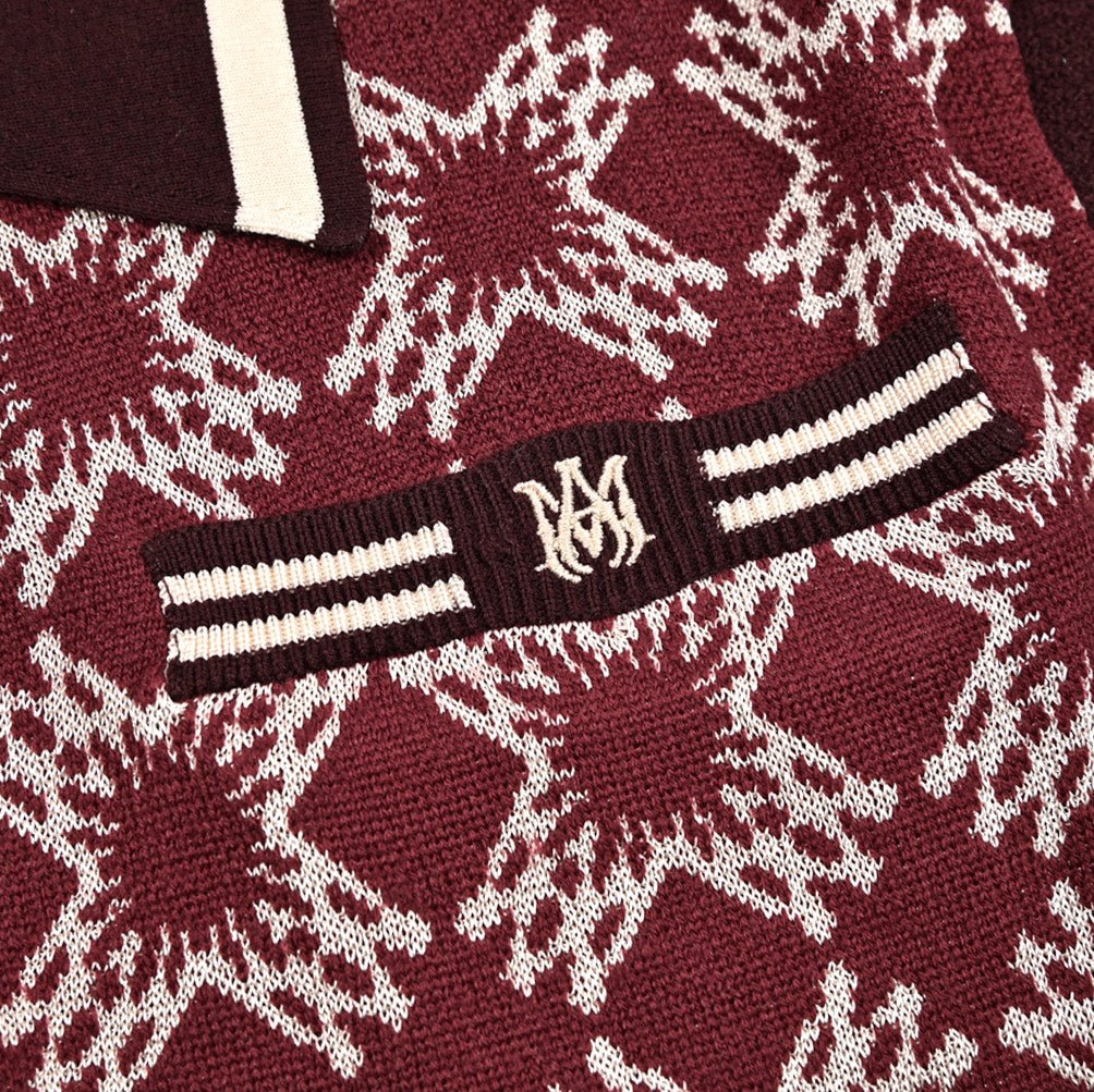 AMIRI ビスコース混ウール 半袖ニットポロシャツ｜430559-M｜GUARDAROBA MILANO OFFICIAL STORE