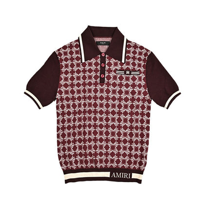 AMIRI ビスコース混ウール 半袖ニットポロシャツ｜430559-M｜GUARDAROBA MILANO OFFICIAL STORE