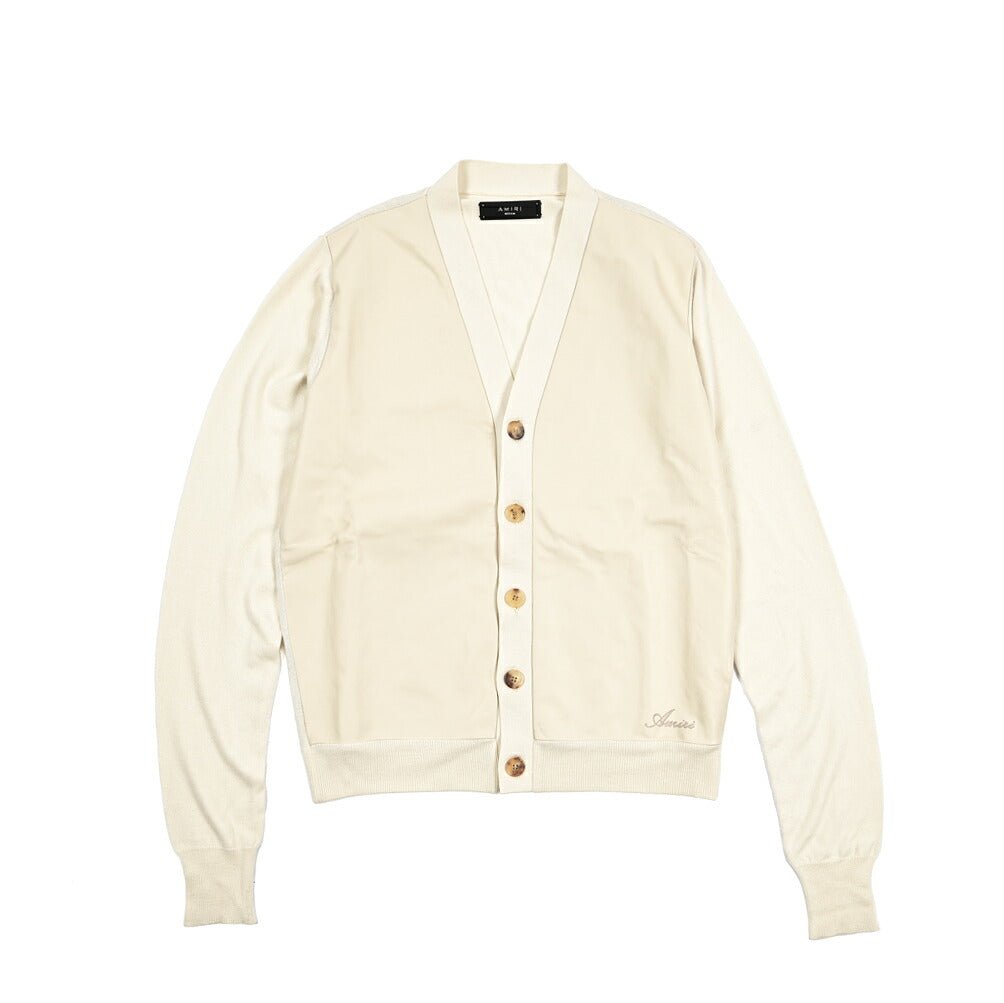 AMIRI シルク混カシミヤニットカーディガン レザーフロント｜430601｜GUARDAROBA MILANO OFFICIAL STORE