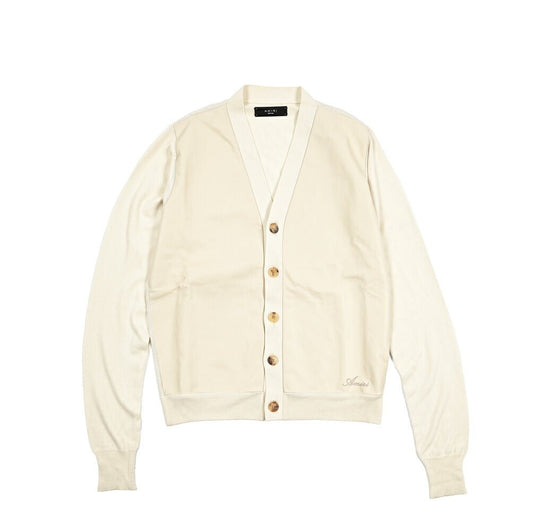 AMIRI シルク混カシミヤニットカーディガン レザーフロント｜430601｜GUARDAROBA MILANO OFFICIAL STORE
