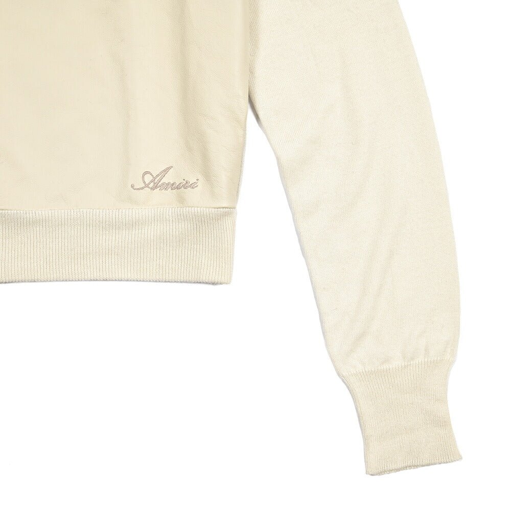 AMIRI シルク混カシミヤニットカーディガン レザーフロント｜430601｜GUARDAROBA MILANO OFFICIAL STORE