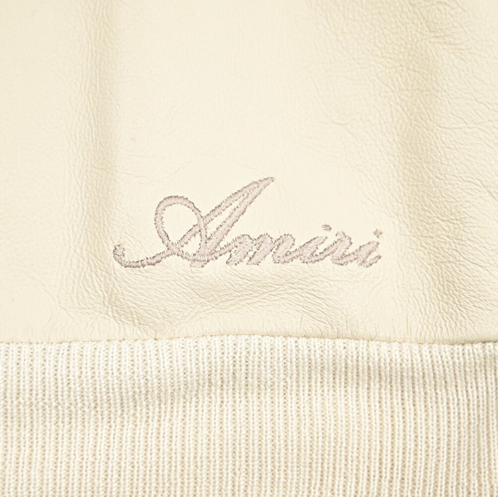 AMIRI シルク混カシミヤニットカーディガン レザーフロント｜430601｜GUARDAROBA MILANO OFFICIAL STORE