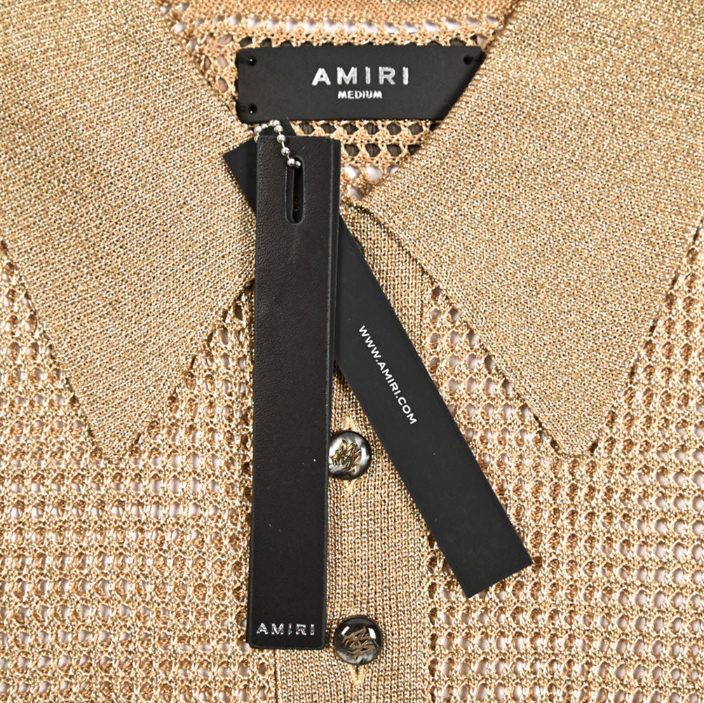 AMIRI ビスコース混 半袖メッシュニットポロシャツ｜430613｜GUARDAROBA MILANO OFFICIAL STORE