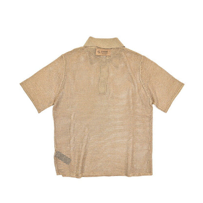 AMIRI ビスコース混 半袖メッシュニットポロシャツ｜430613｜GUARDAROBA MILANO OFFICIAL STORE