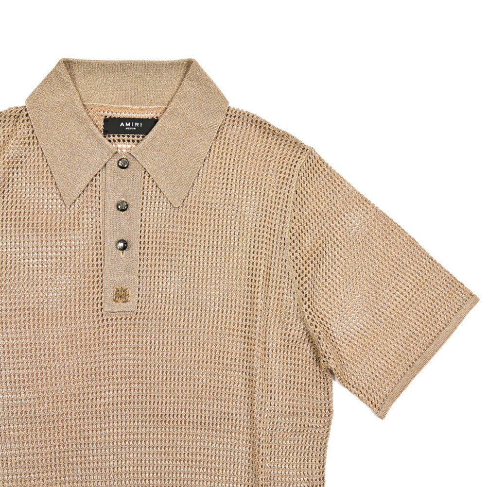 AMIRI ビスコース混 半袖メッシュニットポロシャツ｜430613｜GUARDAROBA MILANO OFFICIAL STORE
