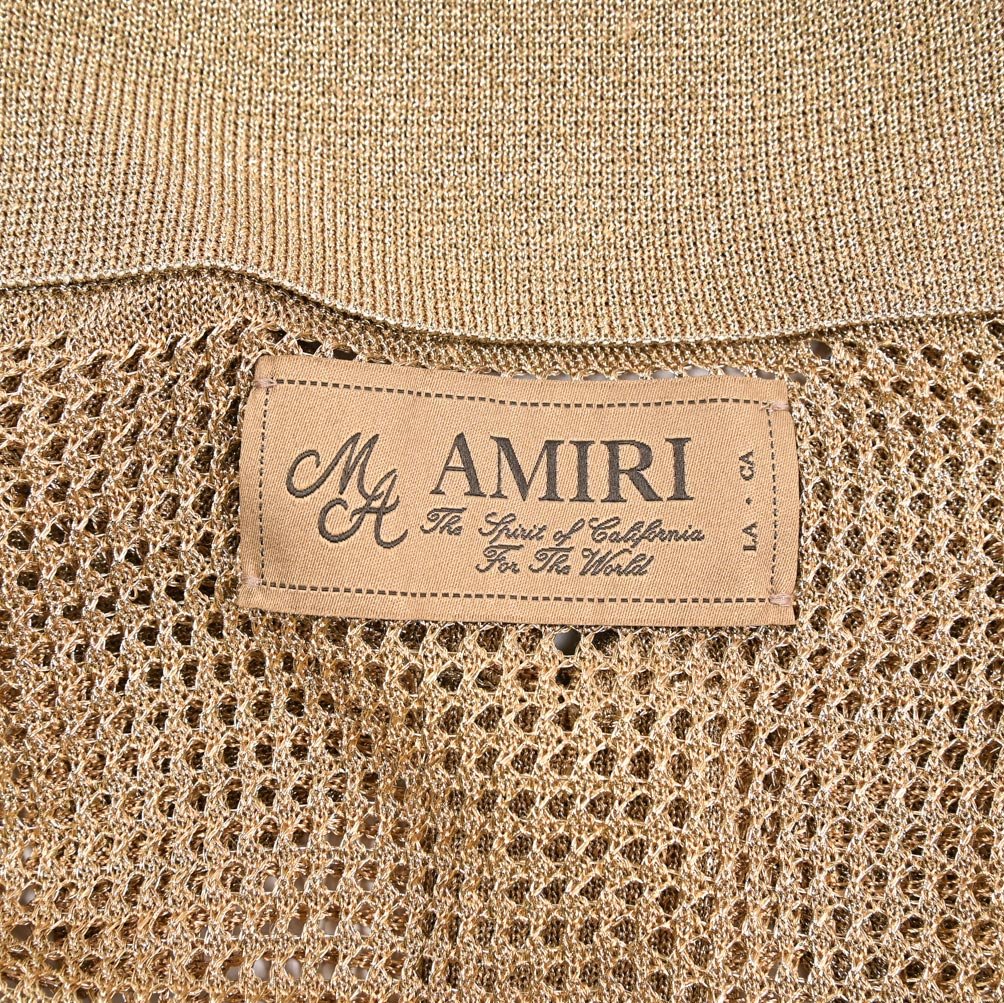 AMIRI ビスコース混 半袖メッシュニットポロシャツ｜430613｜GUARDAROBA MILANO OFFICIAL STORE