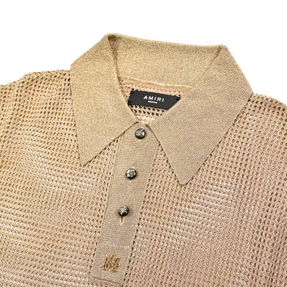 AMIRI ビスコース混 半袖メッシュニットポロシャツ｜430613｜GUARDAROBA MILANO OFFICIAL STORE
