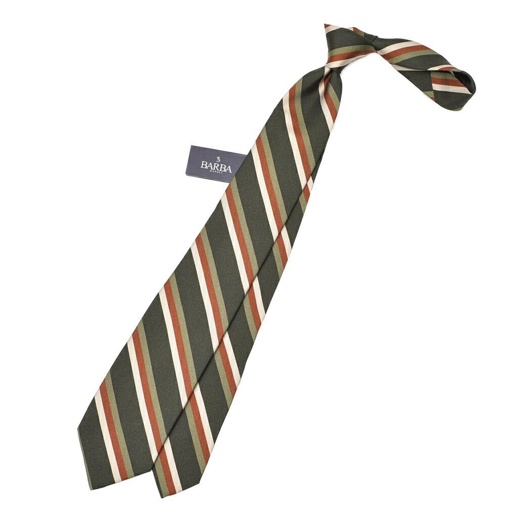 BARBA シルク100% レジメンタルネクタイ (セッテピエゲ)｜428395｜GUARDAROBA MILANO OFFICIAL STORE
