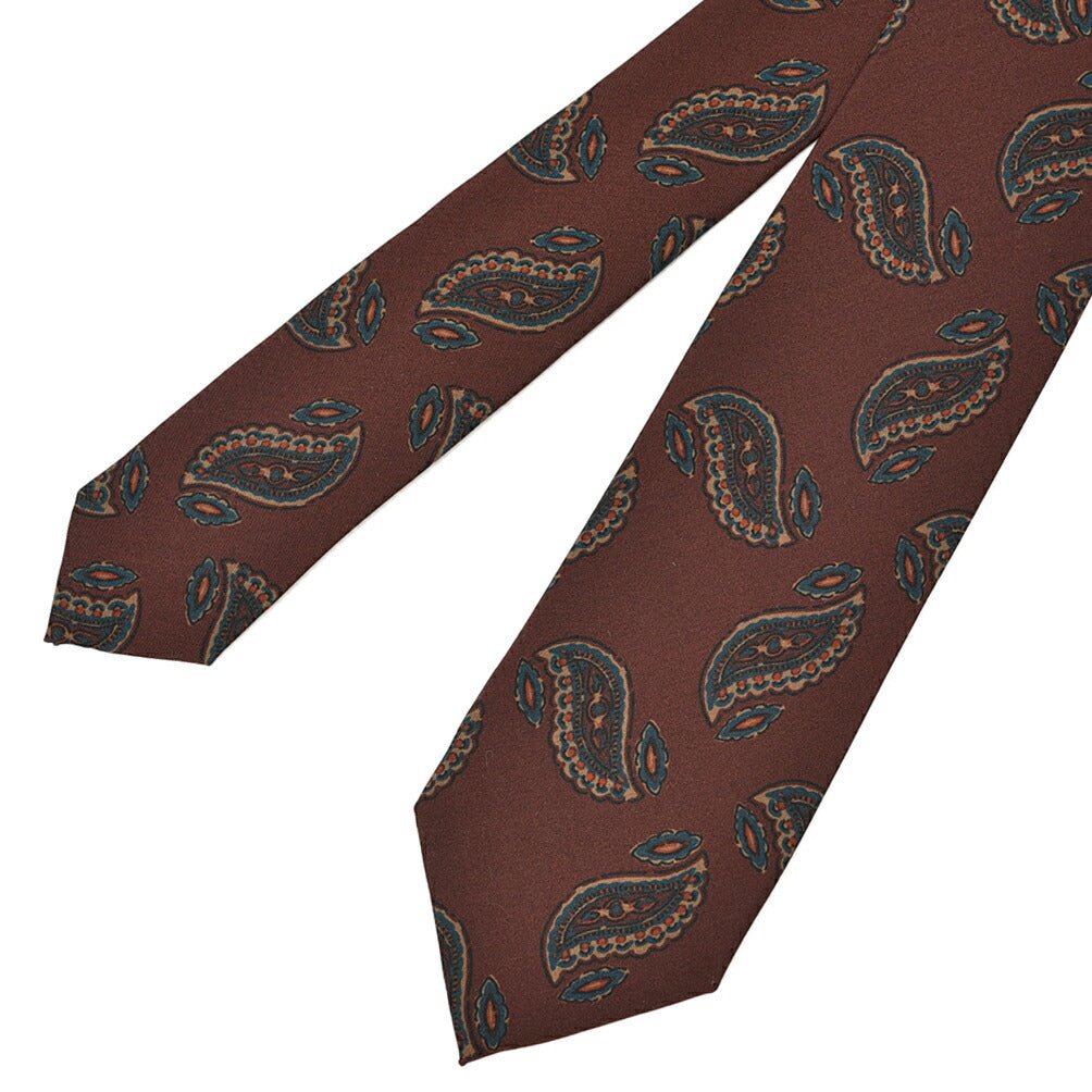 BARBA シルク100% ペイズリー柄ネクタイ (セッテピエゲ)｜428405｜GUARDAROBA MILANO OFFICIAL STORE
